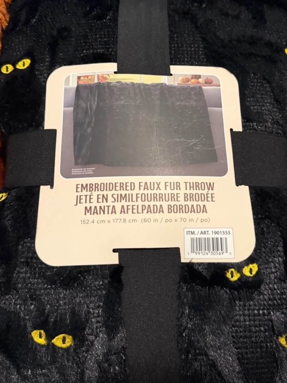 Embroidered Faux Fur Black Cats Halloween Throws Viral on Tik Tok - Costco